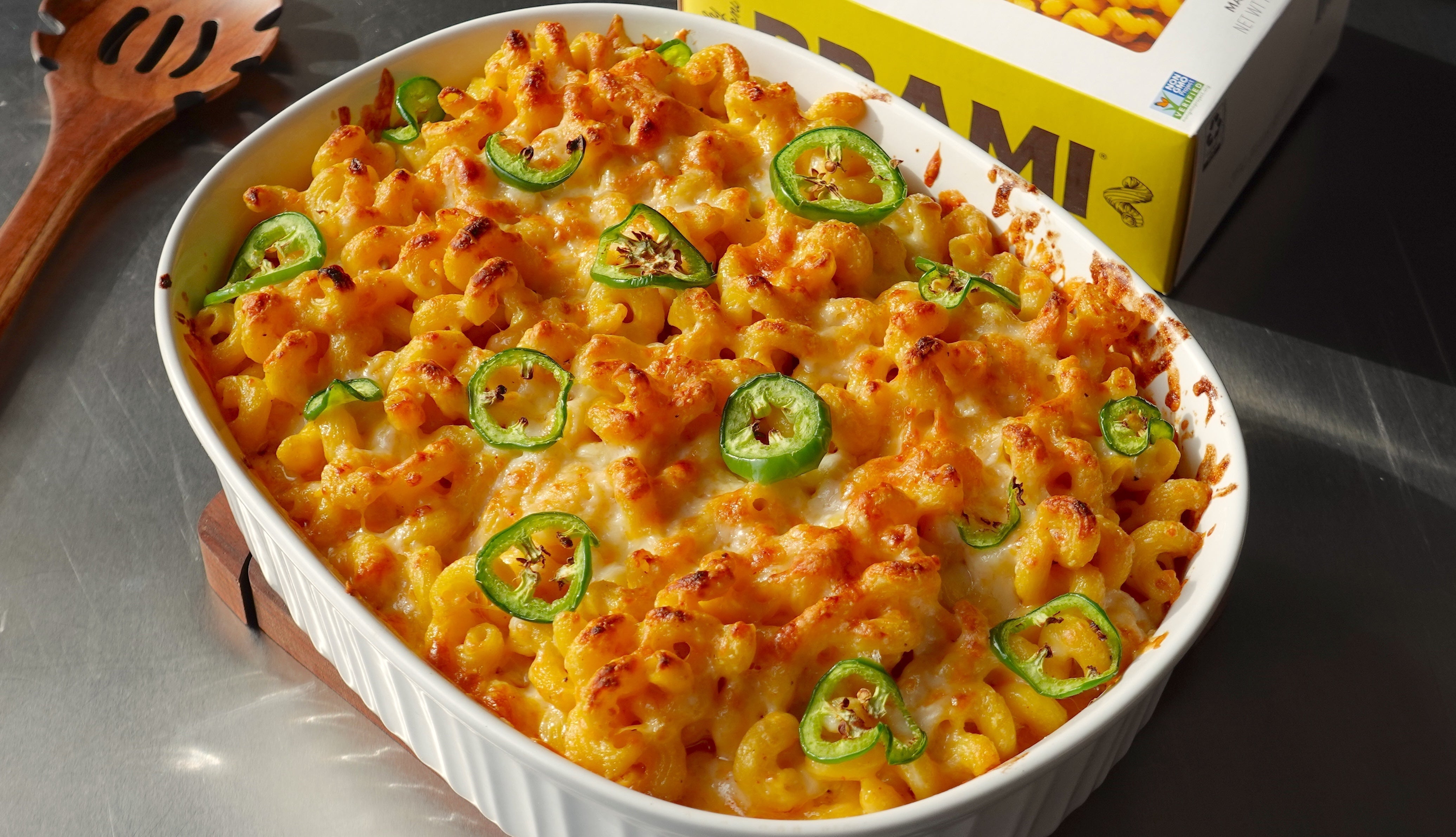 Sweet Jalapeño Mac & Cheese with Fried Onion Crunch