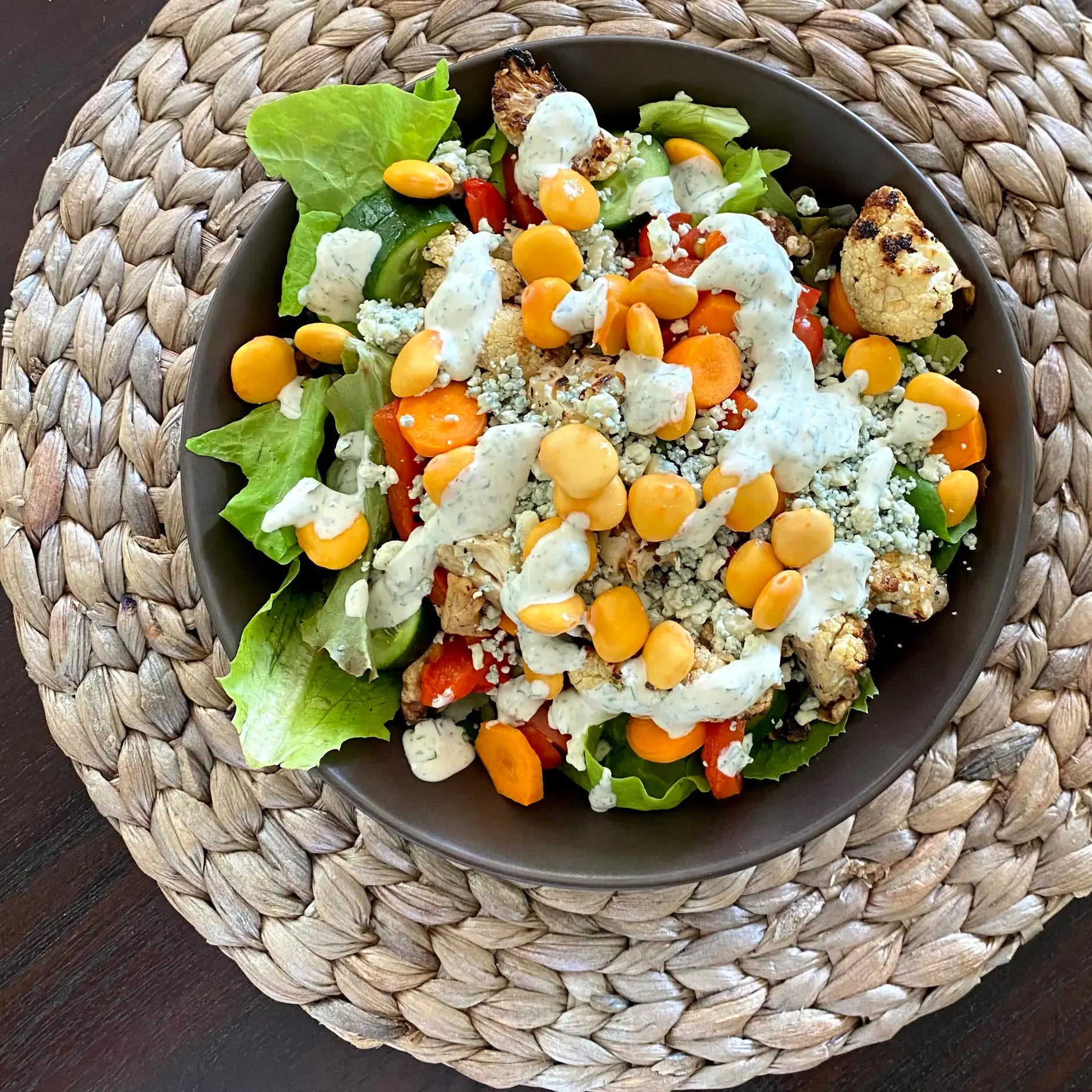 HARVEST SALAD WITH BLUE CHEESE DRESSING