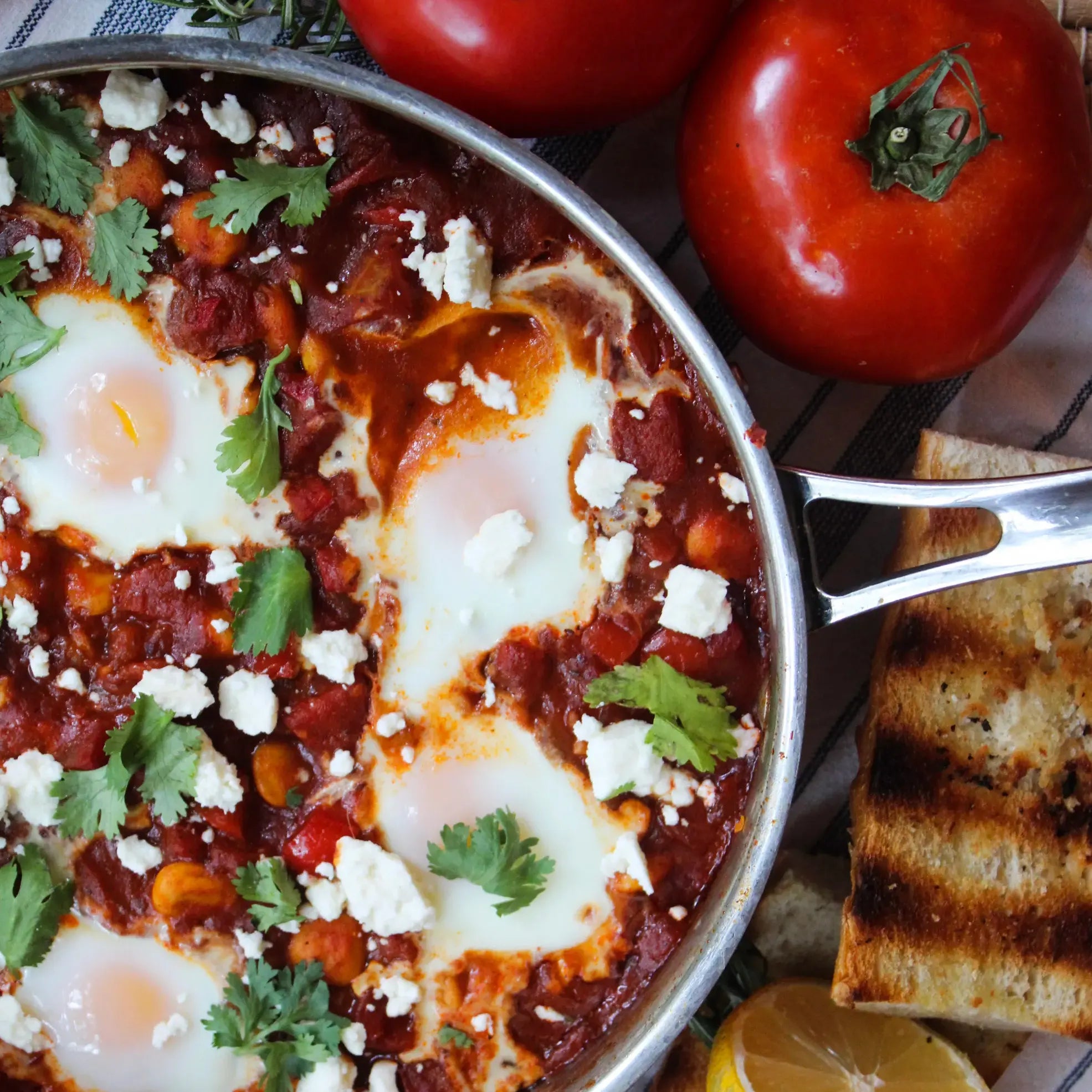 SPICY SHAKSHUKA WITH LUPINI BEANS